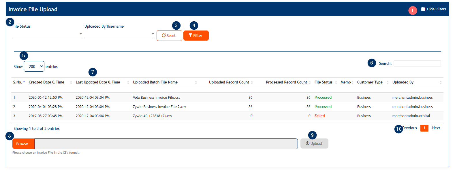 Invoice File Upload
