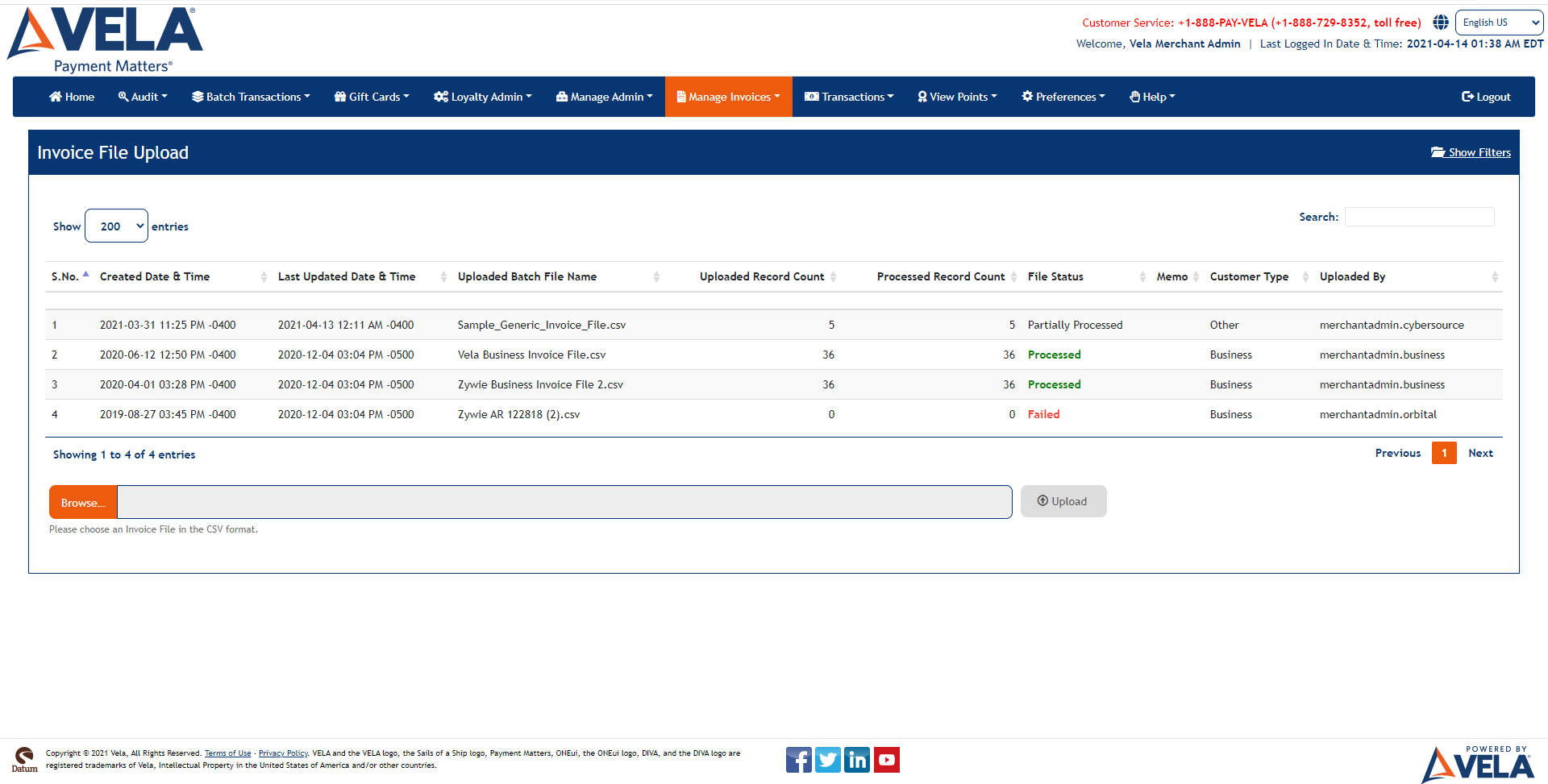 Invoice File Upload
