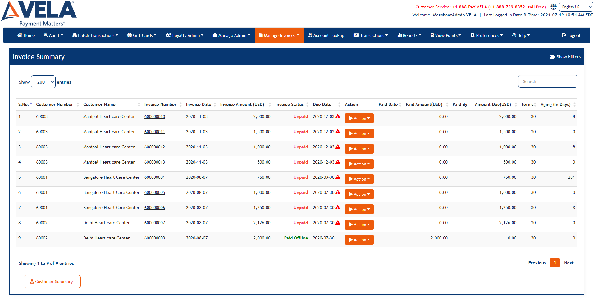 Invoice Summary