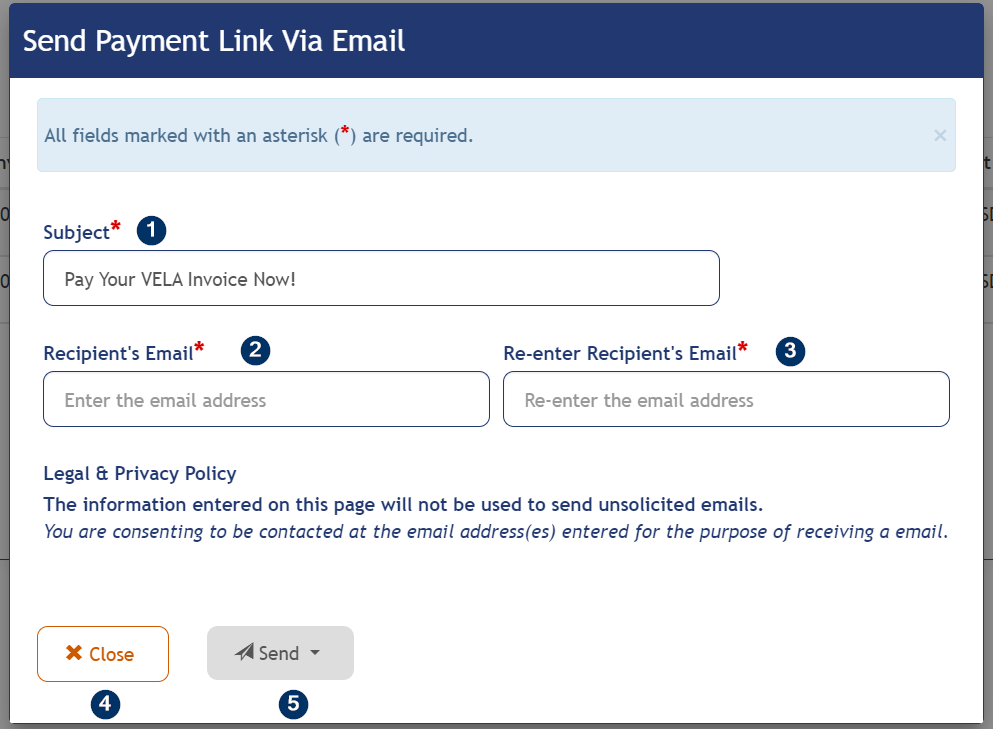 Send Payment Link Via Email