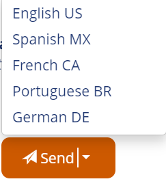 Email Language Options
